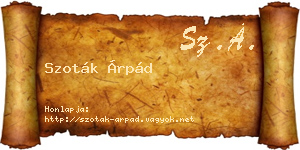 Szoták Árpád névjegykártya