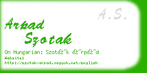 arpad szotak business card